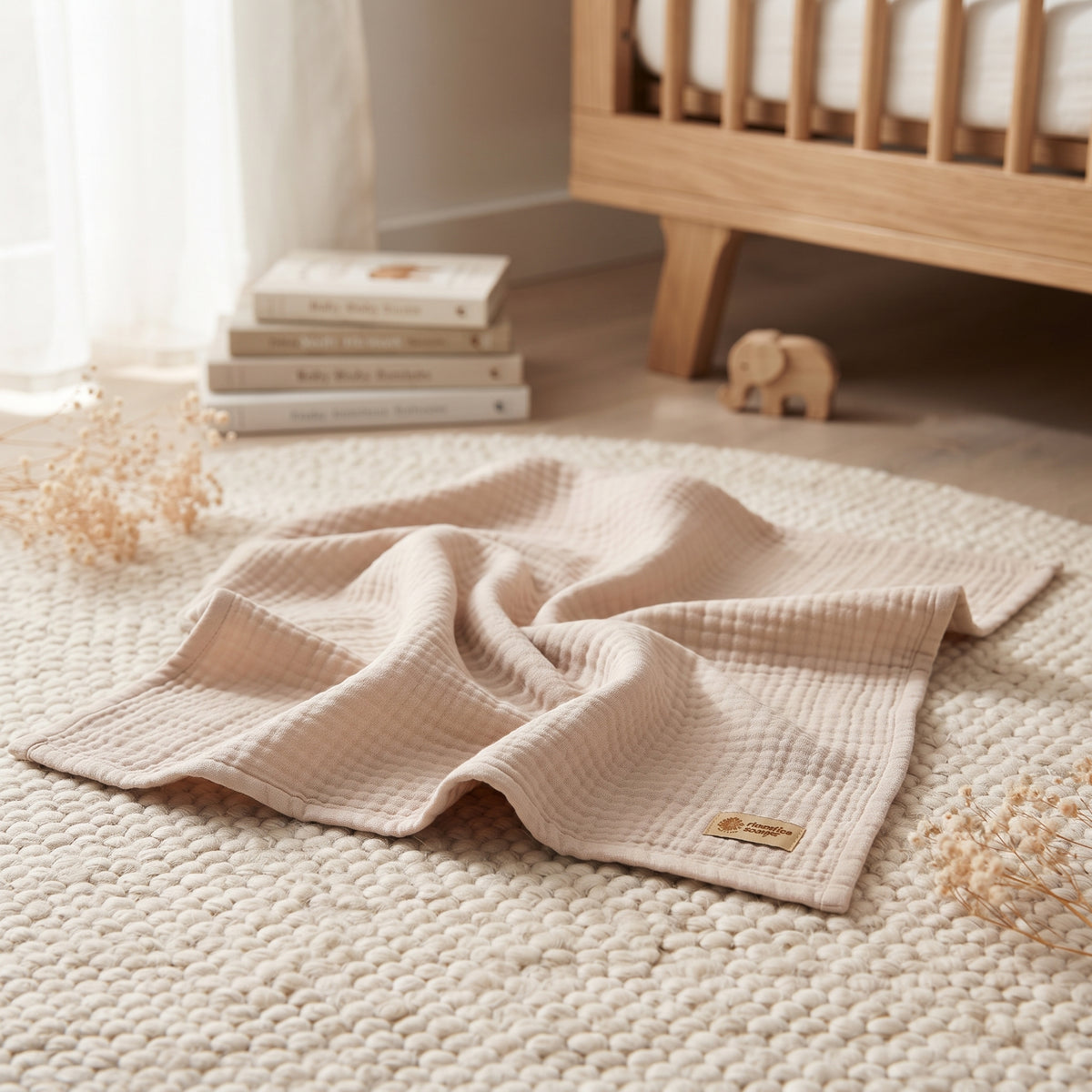 Fralda de musselina Monkey Mum® - Bege