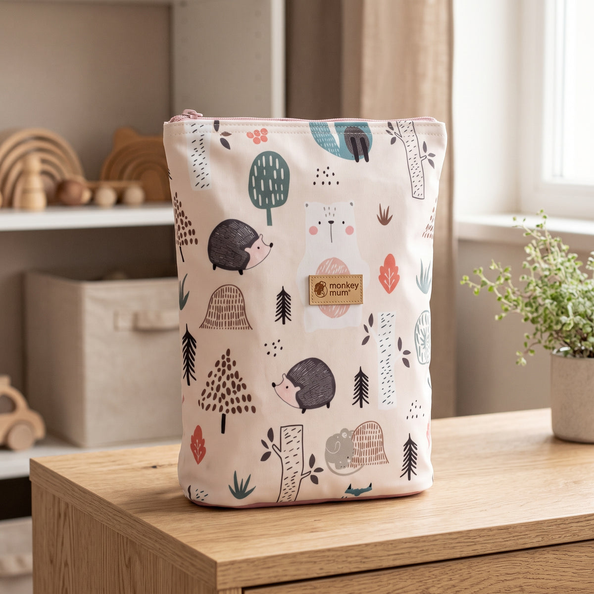 Mochila softshell infantil Monkey Mum® - Animais do dia