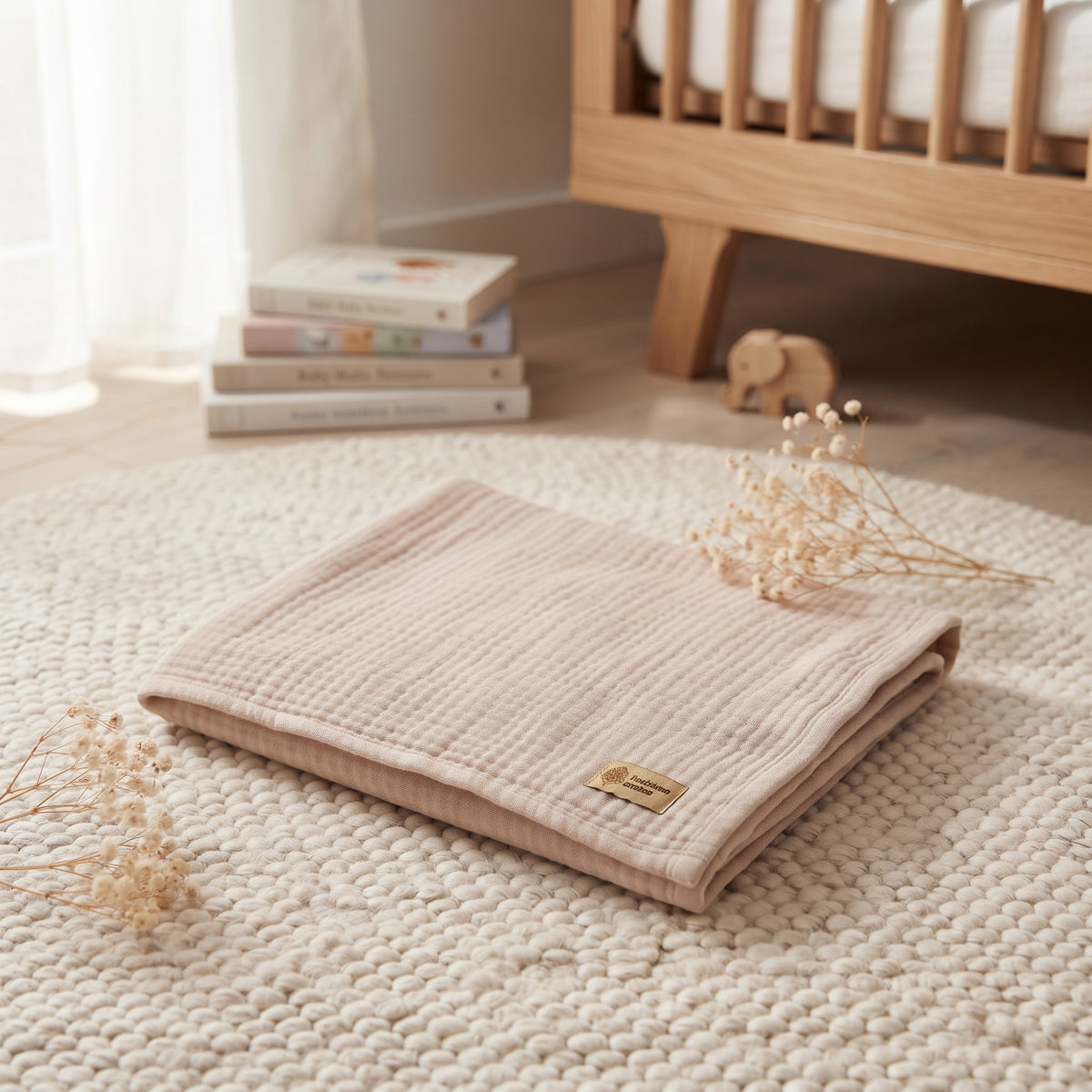 Fralda de musselina Monkey Mum® - Bege