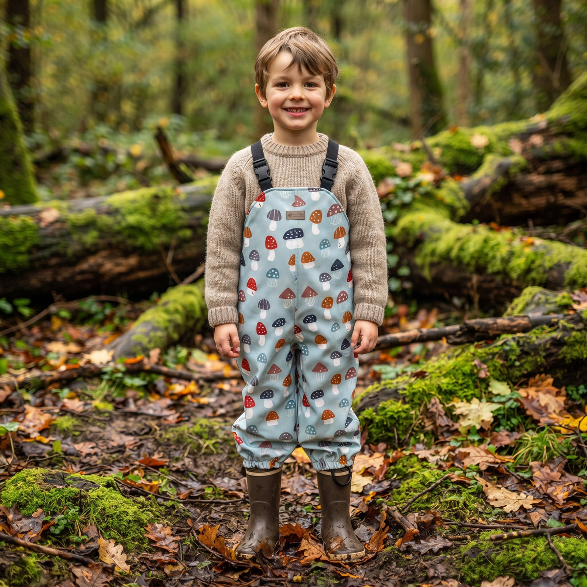 Monkey Mum® Jardineiras softshell com membrana - Cogumelos amanita multicoloridos
