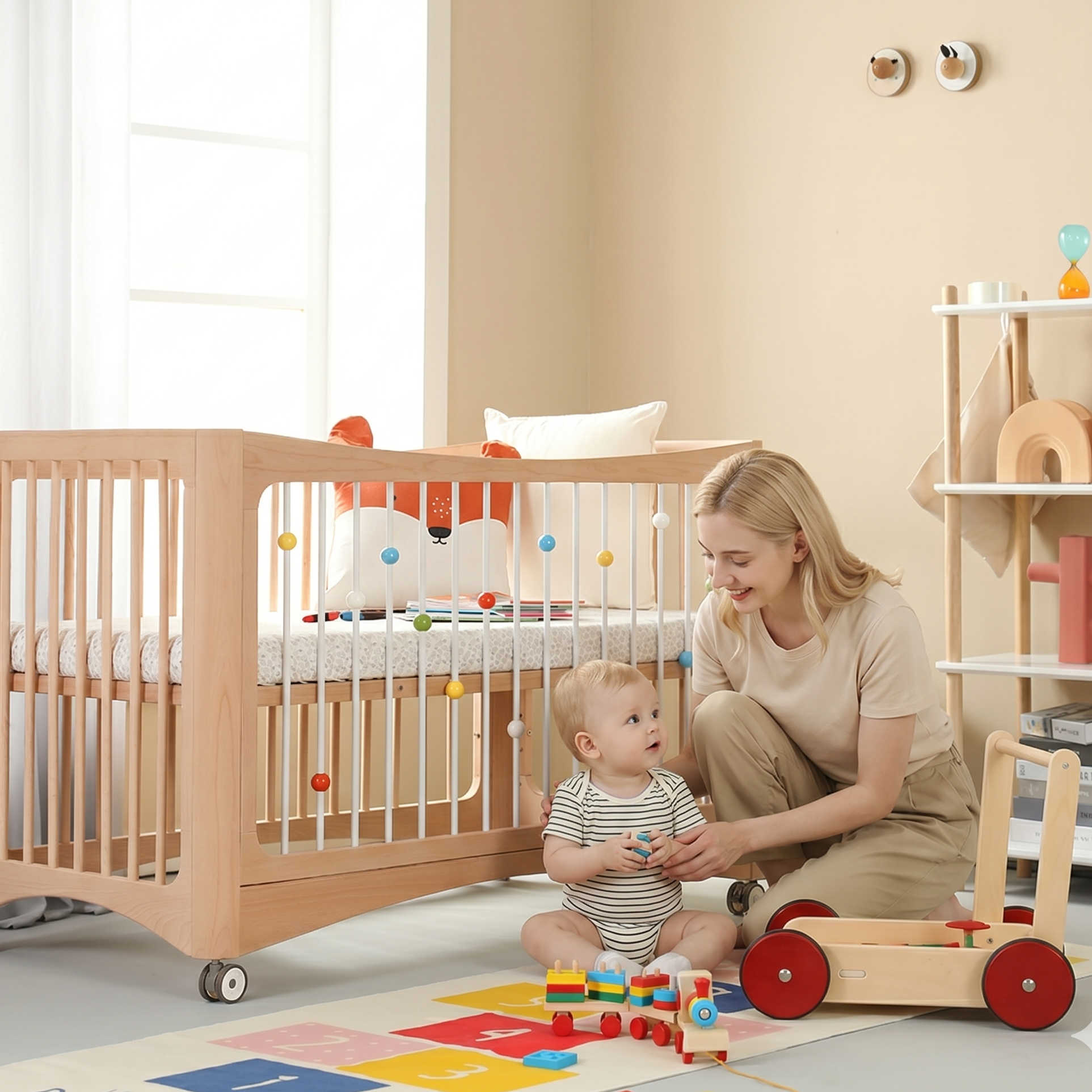 Berço infantil 4 em 1 - Maciço - 120x65 cm