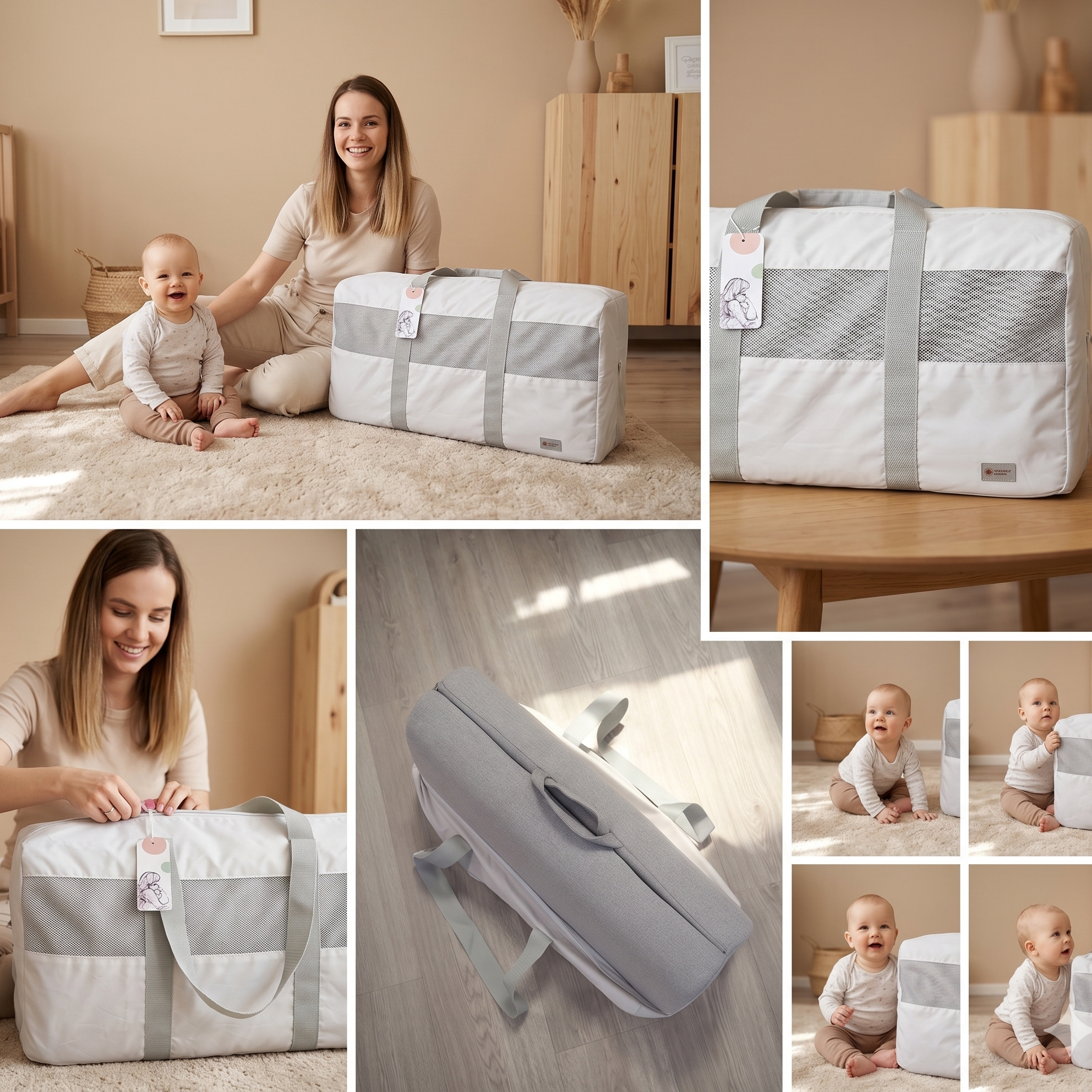 Saco de viagem Monkey Mum® para proteção de viagem - cinzento claro