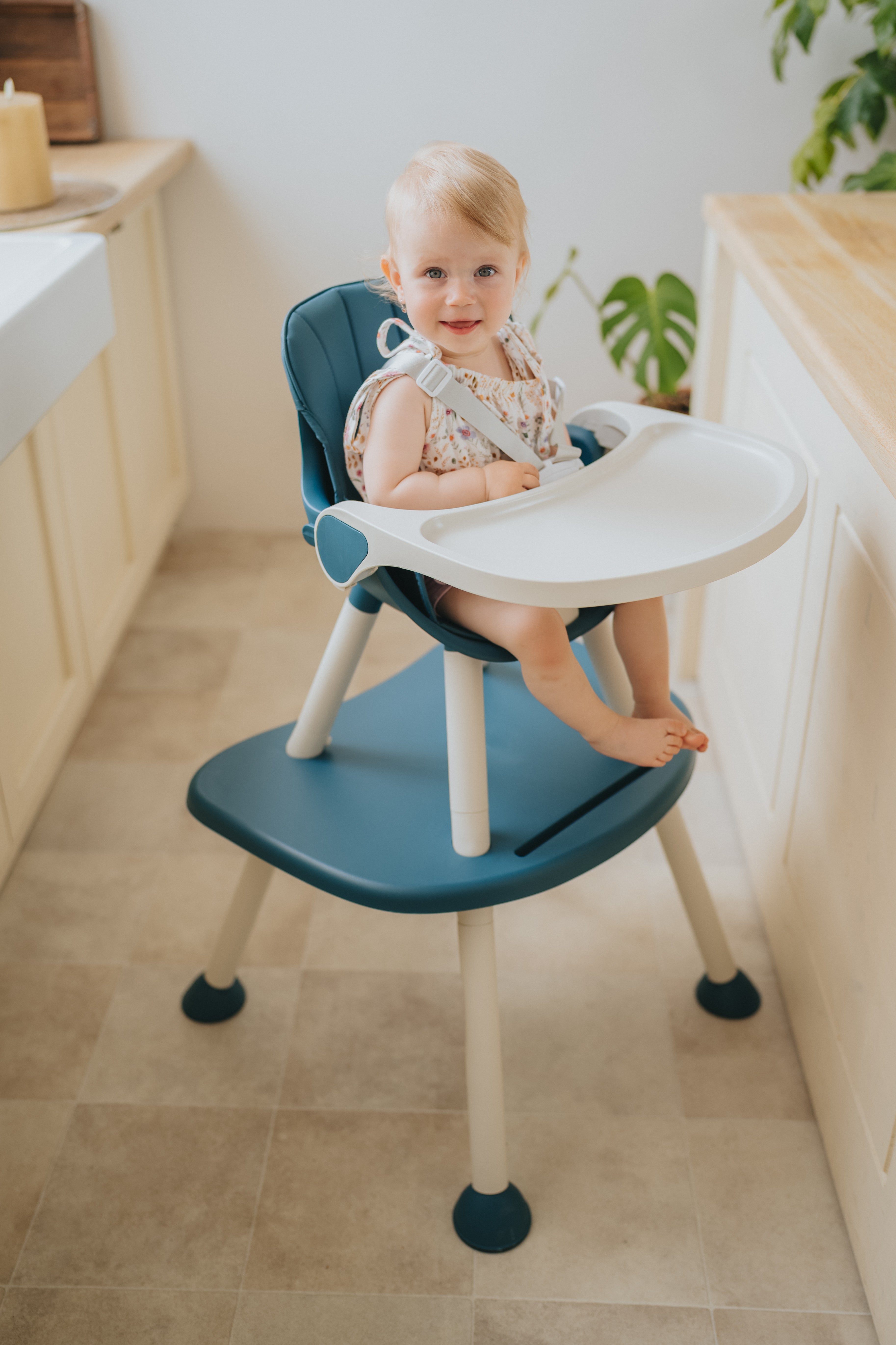 Cadeira de refeição infantil 2 em 1 Grow - Azul