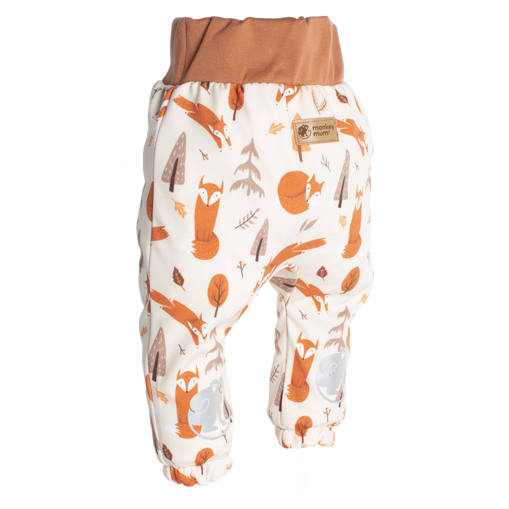 Calças de softshell para criança com membrana Monkey Mum® - Brincadeiras de raposa