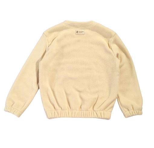 Sweatshirt de gola redonda em polar Monkey Mum® - Bege