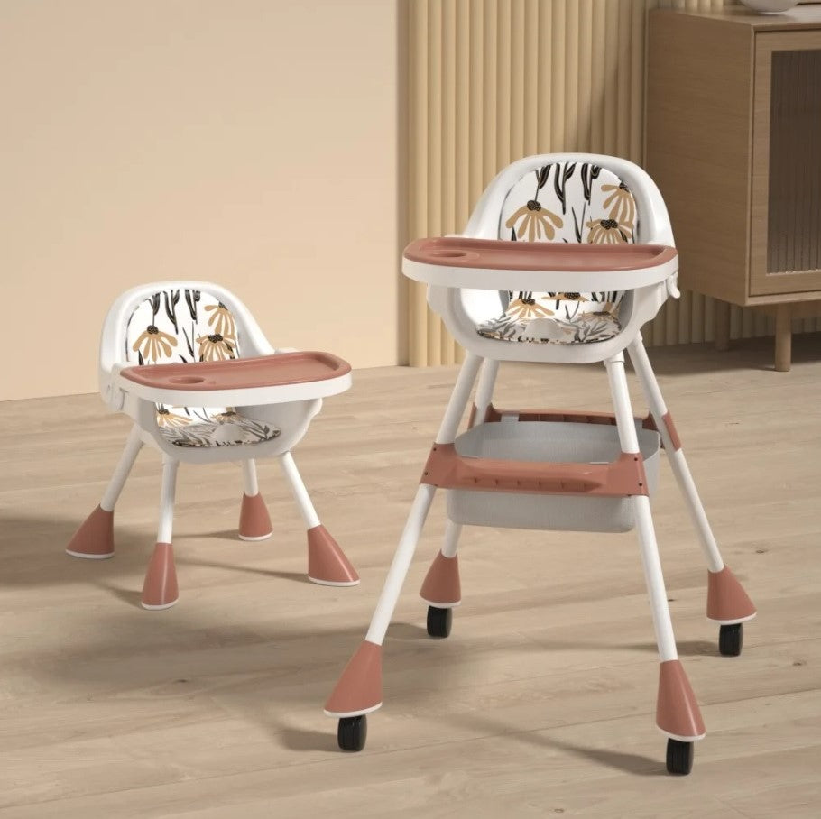 Cadeira de alimentação infantil 2 em 1 Simple - Vermelho café