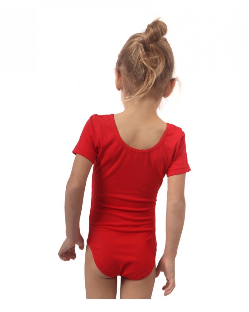 Camisola de ballet e ginástica para raparigas, vermelha