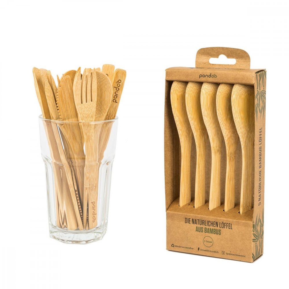 Colher de bambu, 5 peças