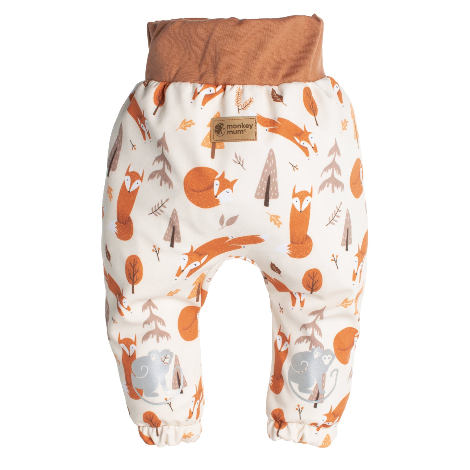 Calças de softshell para criança com membrana Monkey Mum® - Brincadeiras de raposa