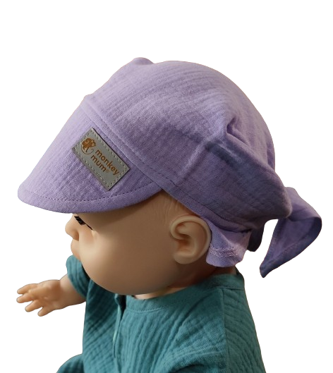 Lenço de musselina com pala Monkey Mum® - Violeta