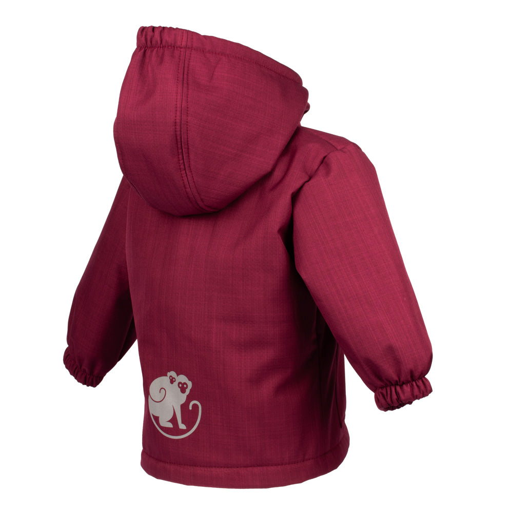 Casaco softshell infantil de inverno com pelo Monkey Mum® - Capuchinho vermelho cor de vinho