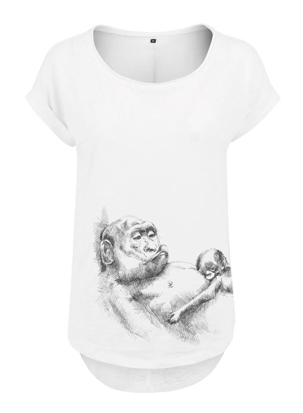 T-shirt de amamentação Monkey Mum® branca - macaquinho