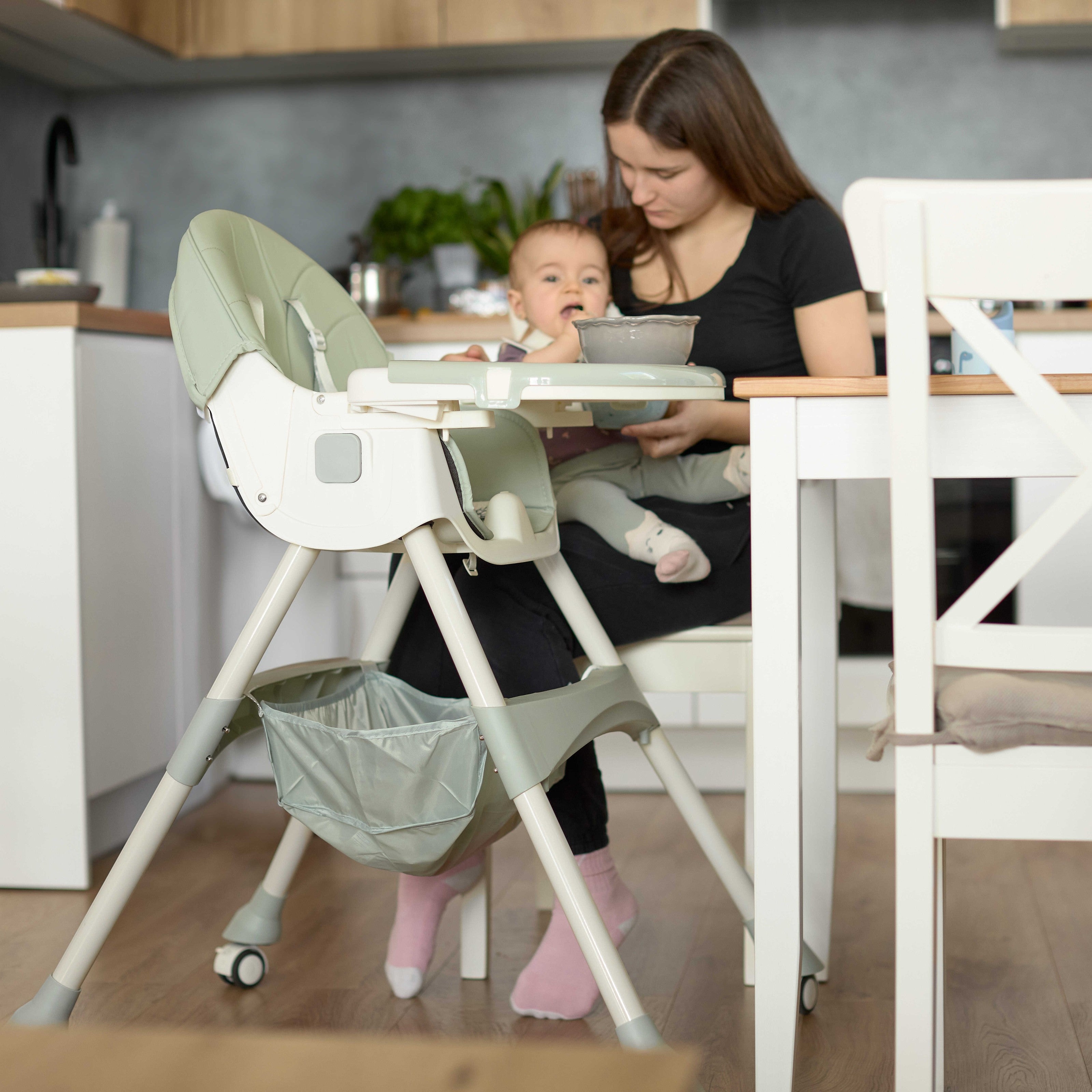 Cadeira de refeição infantil 2 em 1 Comfort - Verde Ornamento
