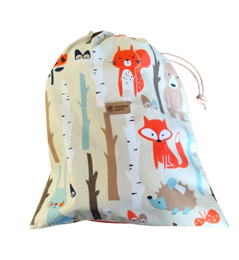 Saco de pano Monkey Mum® - Animais da floresta