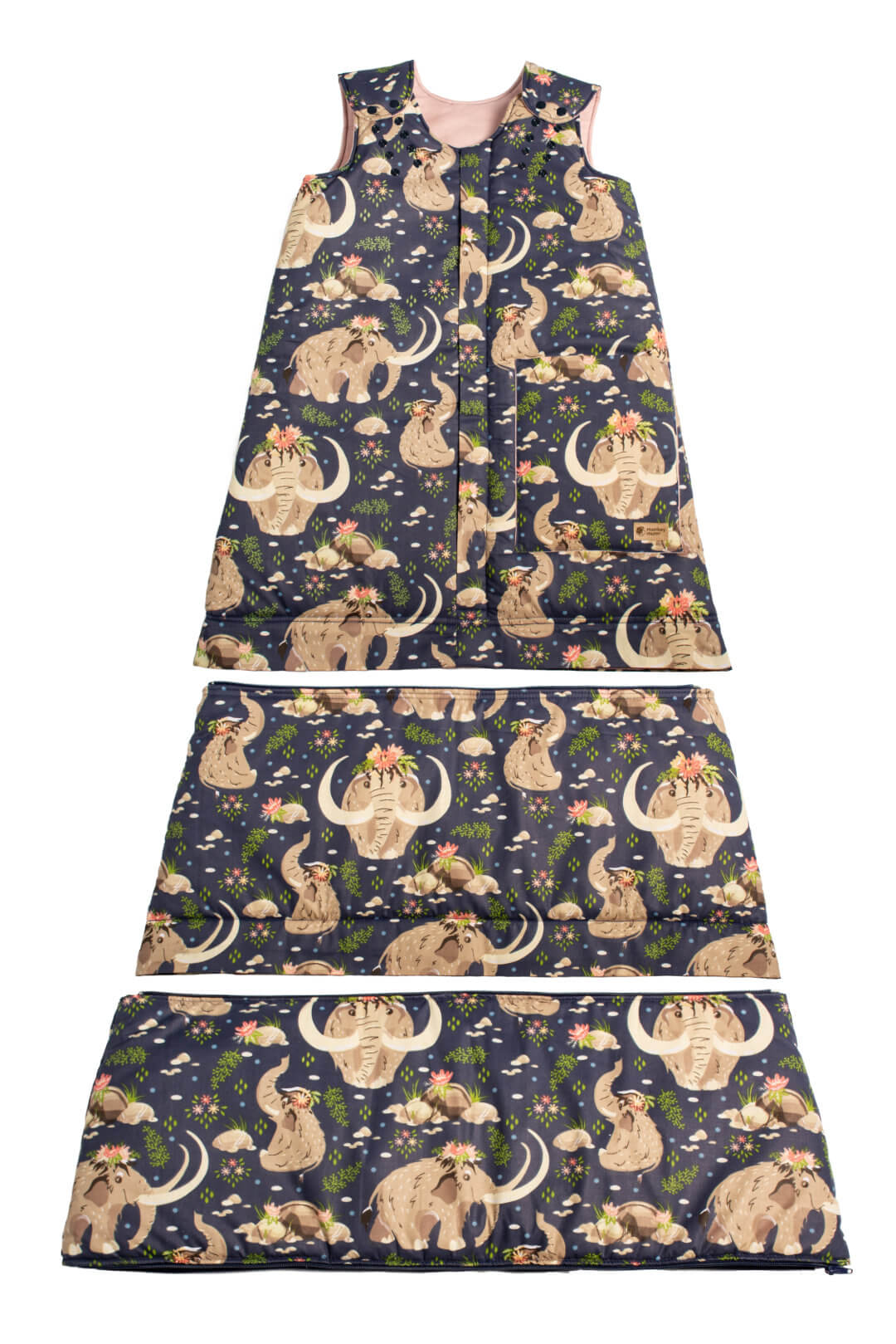 Saco-cama de inverno extensível Monkey Mum® 0 - 4 anos - conjunto - Princesa mamute