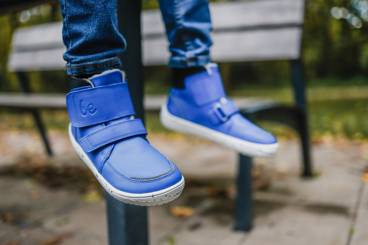 Be Lenka Calçado infantil descalço de inverno Panda 2.0 - Azul e Branco