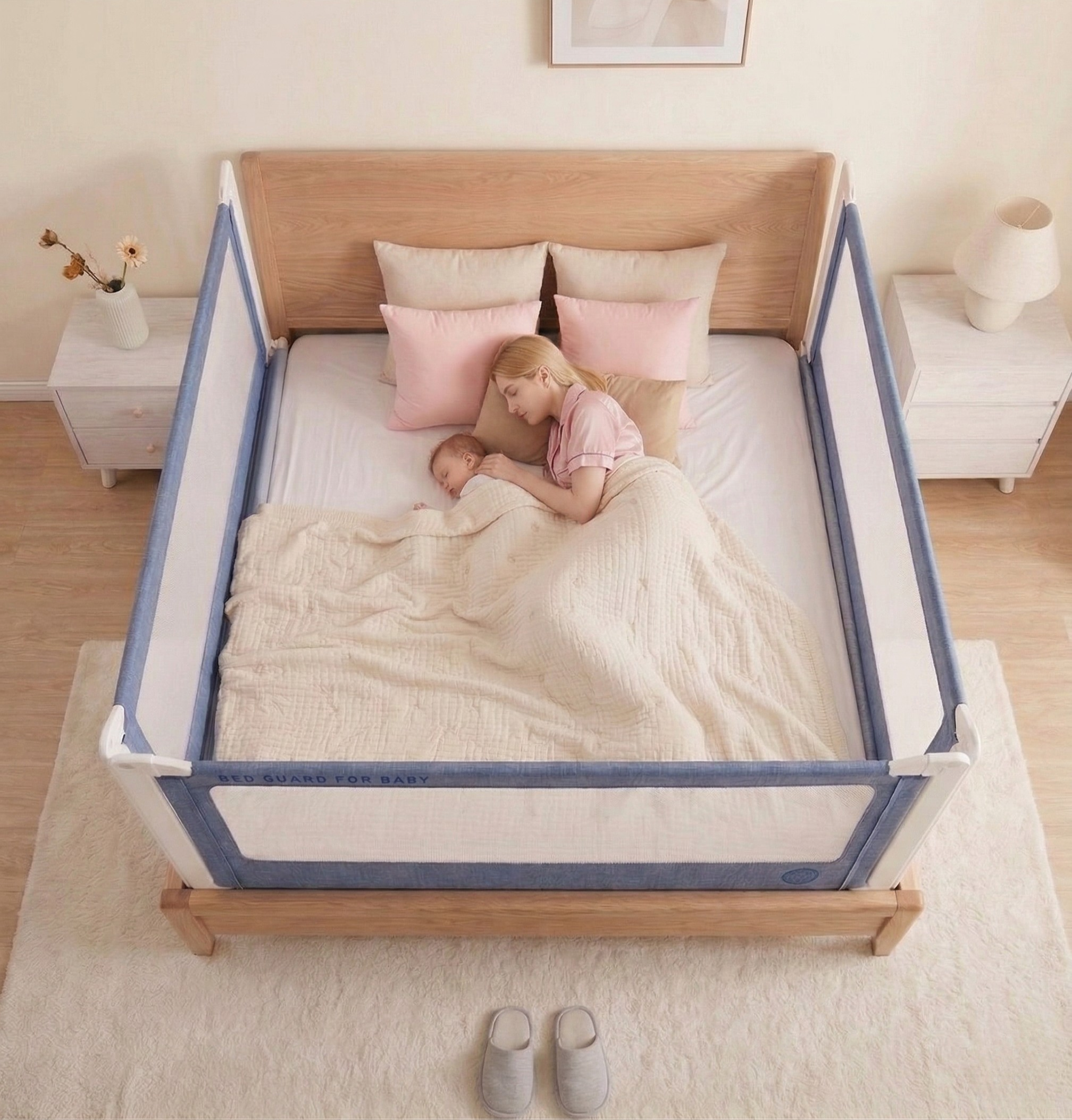 Barreira de cama Monkey Mum® Popular - azul escuro - design - liquidação