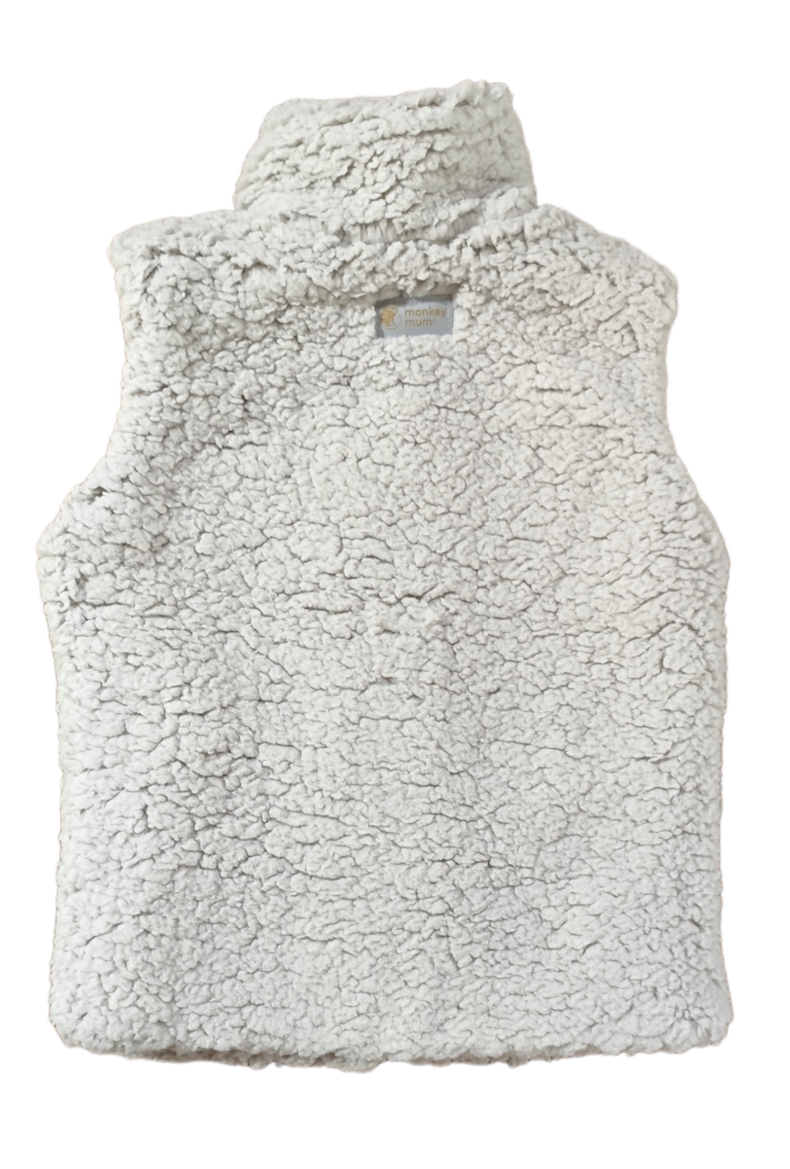 Colete de borreguito Monkey Mum®  - Cinzento-claro