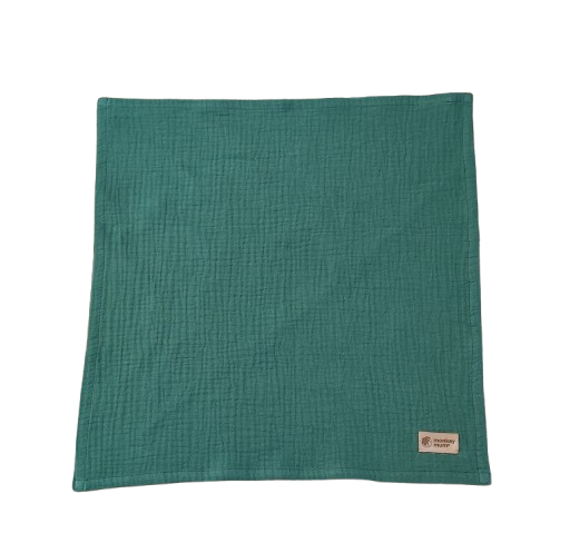 Fralda de musselina Monkey Mum® - Verde-escuro