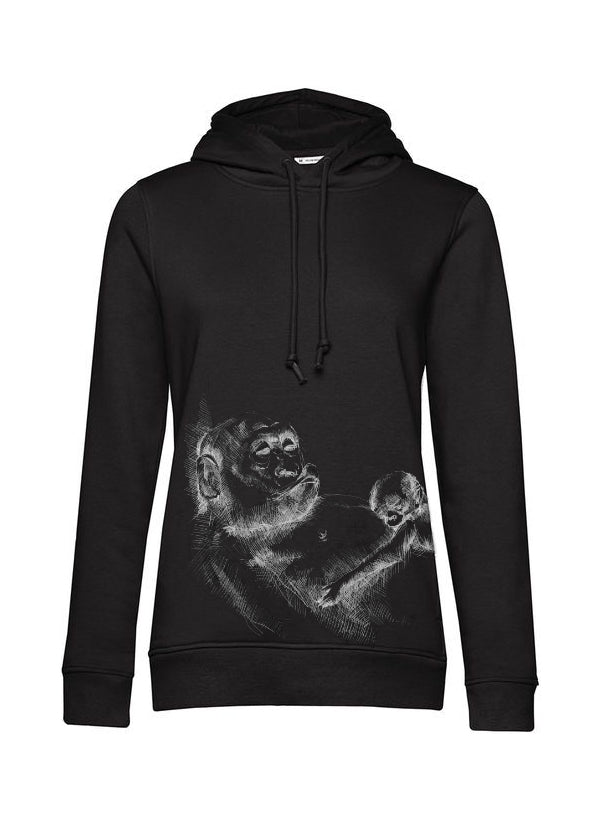Sweatshirt de amamentação Monkey Mum® preta - macaquinho
