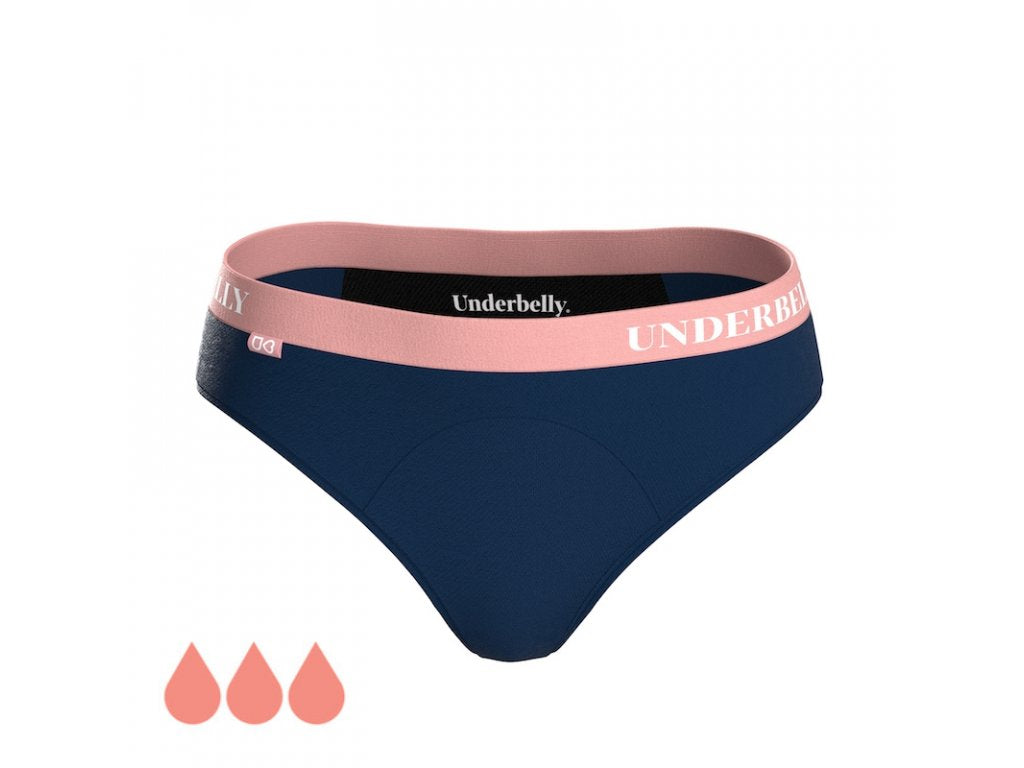 Calcinha menstrual Underbelly univers, Menstruação mais forte - azul