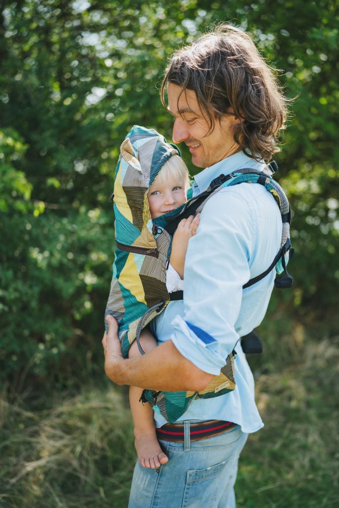 Monkey Mum® Porta-bebés ergonómico extensível Carrie - Charme geométrico