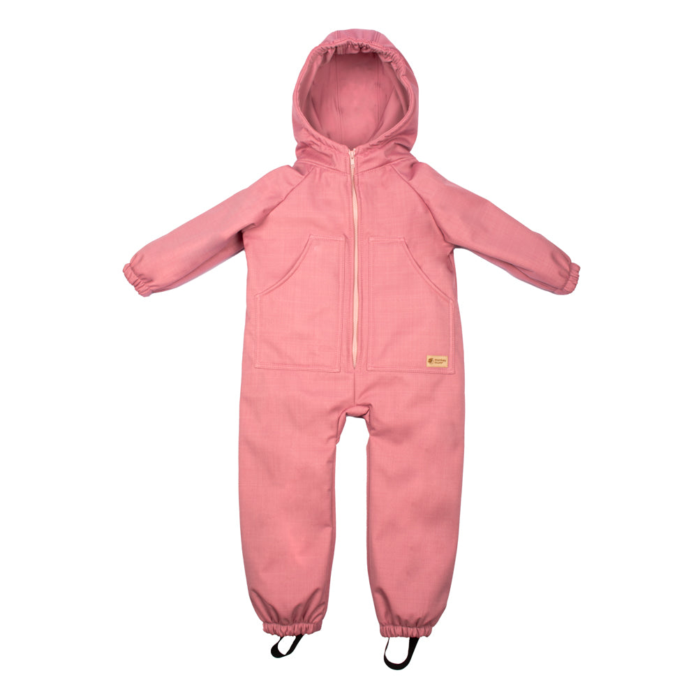 Monkey Mum® Fato-macaco infantil de inverno em softshell com forro de borrego - Ovelhinha cor-de-rosa - tam. 98/104, 110/116