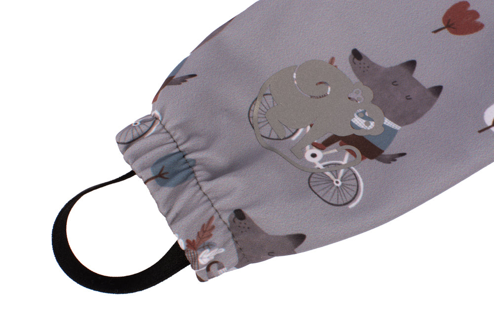 Calças de softshell de crescimento para criança com membrana Monkey Mum® - Lobos de bicicleta