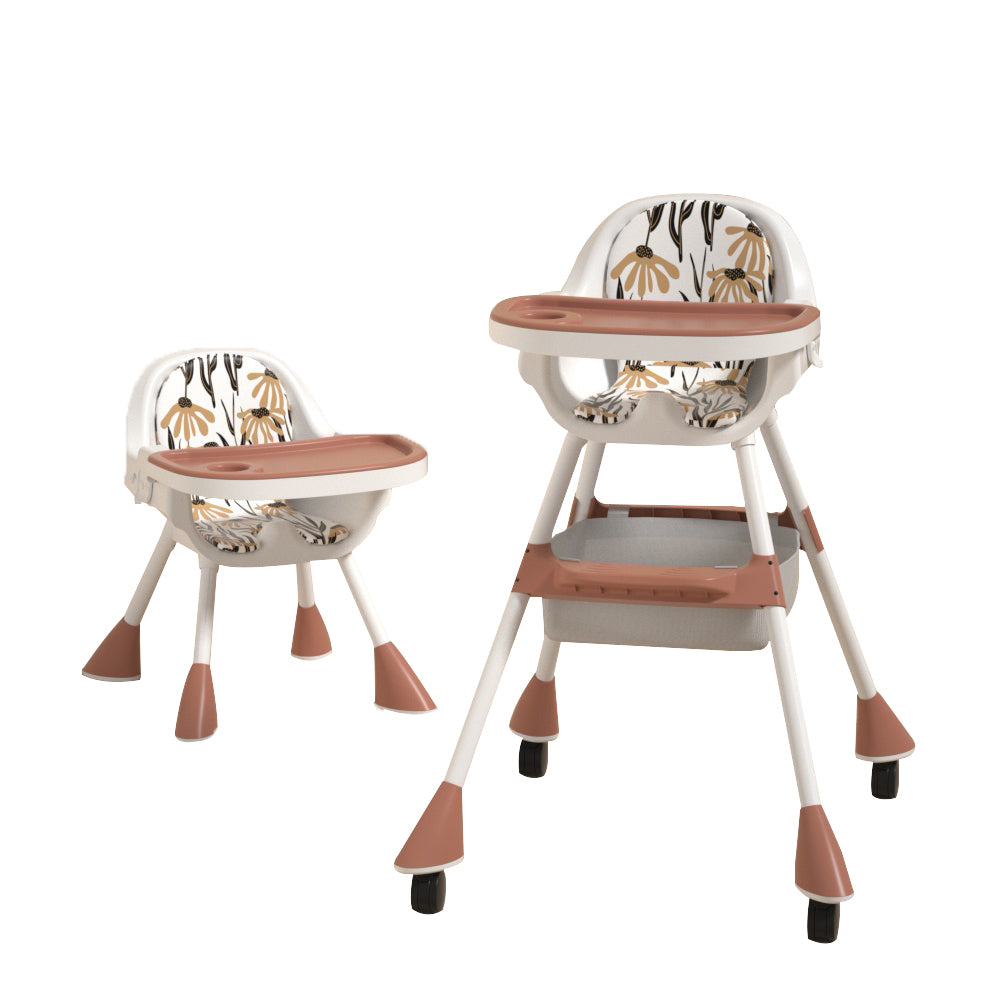 Cadeira de refeição infantil 2 em 1 Simple - Coffee Red - desembalada