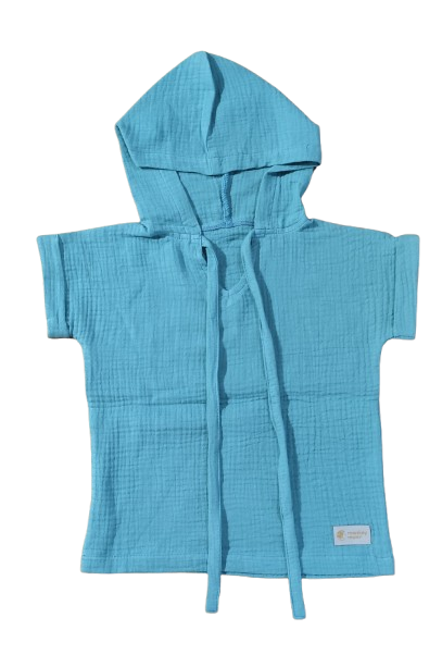Camisola com capuz de musselina Monkey Mum® - Menta