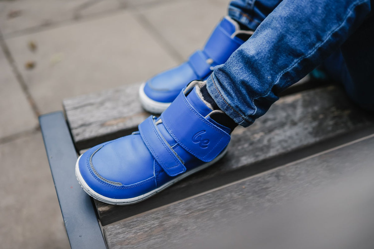 Be Lenka Calçado infantil descalço de inverno Panda 2.0 - Azul e Branco