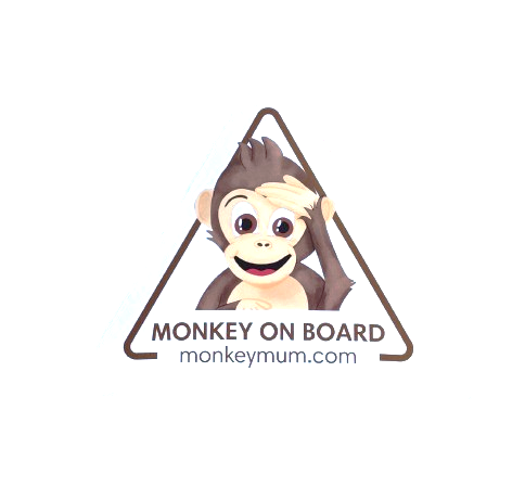 Autocolante para automóvel Monkey Mum® - Branco