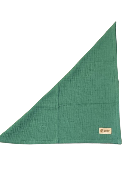 Fralda de musselina Monkey Mum® - Verde-escuro