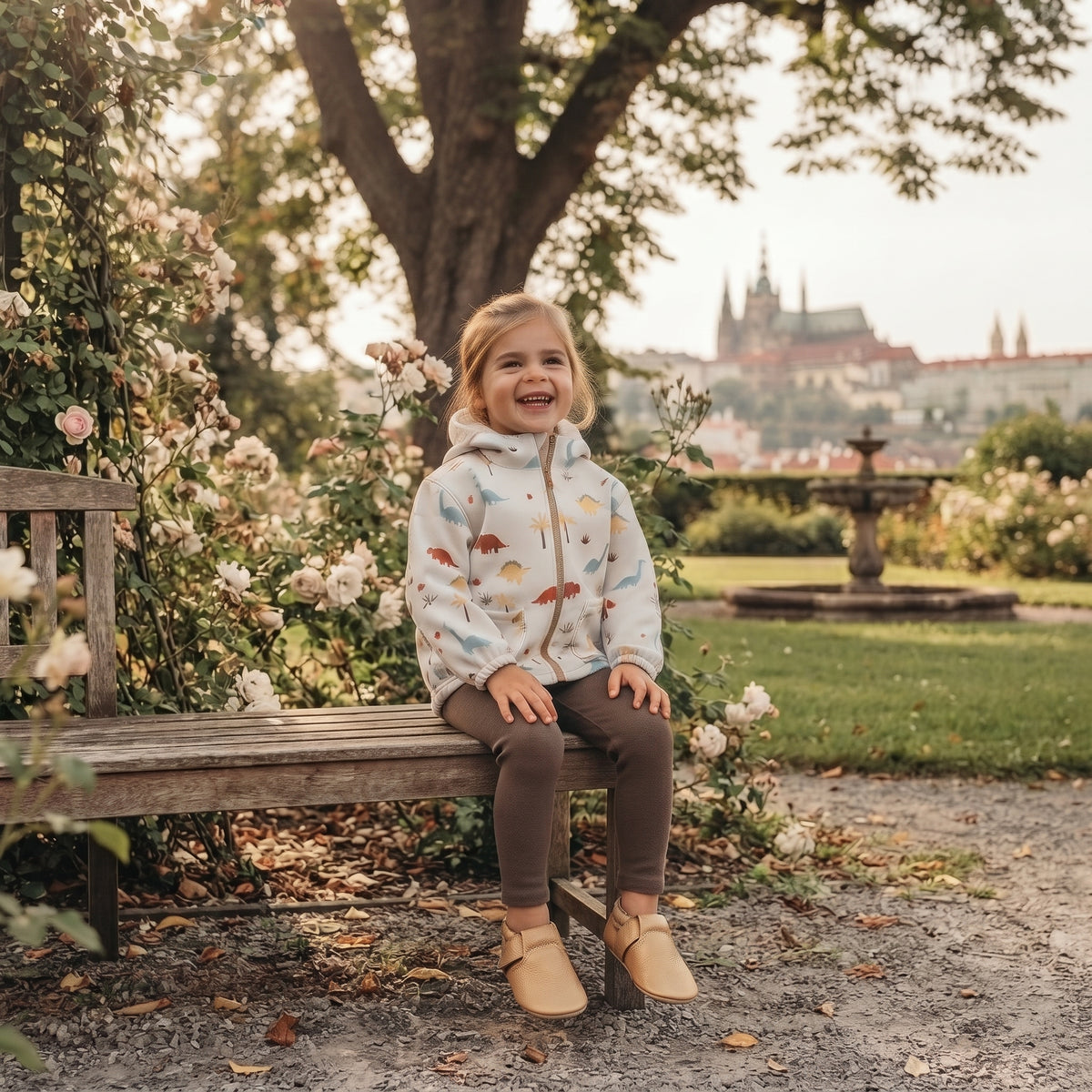 Casaco softshell infantil com membrana Monkey Mum® - História de dinossauros