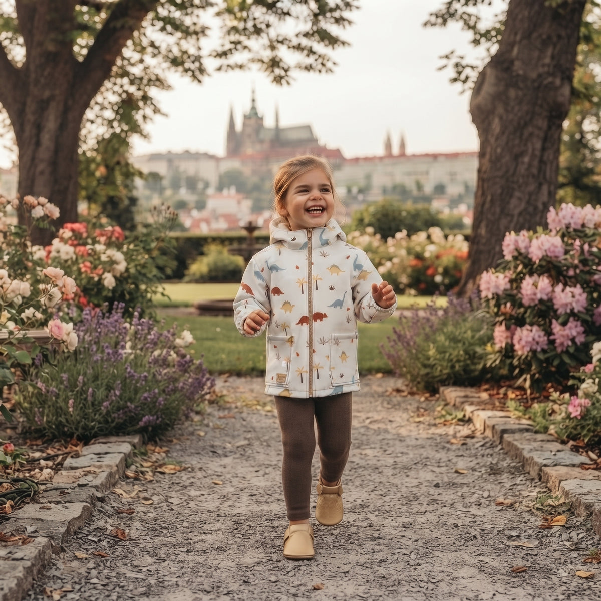 Casaco softshell infantil com membrana Monkey Mum® - História de dinossauros