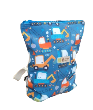 Mochila infantil softshell Monkey Mum® - Obras em construção divertidas