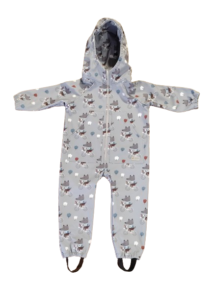 Monkey Mum® Macacão softshell com membrana – Lobos na bicicleta - tam. 98/104, 110/116