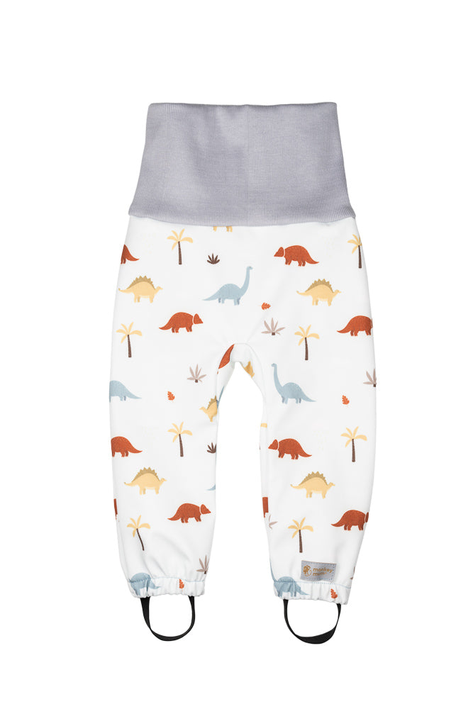 Calças softshell infantis ajustáveis com membrana Monkey Mum® - História de dinossauros