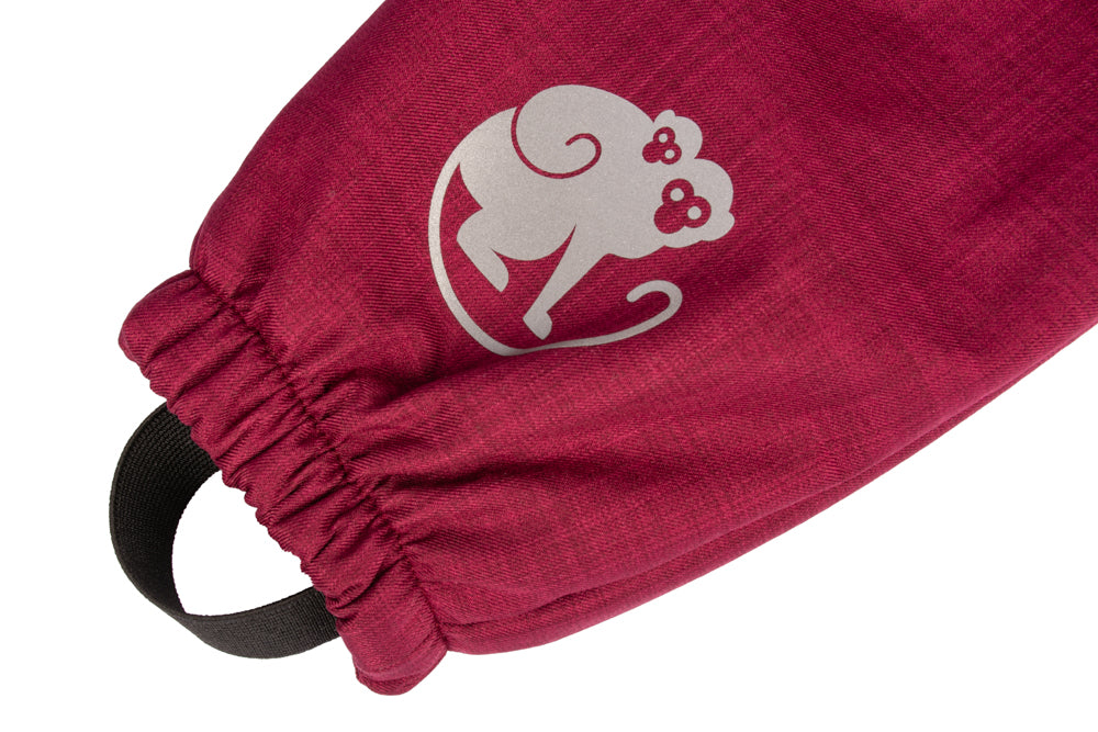 Calças de softshell de inverno de crescimento para criança com lã de carneiro Monkey Mum® - Capuchinho vermelho bordeaux