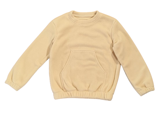 Sweatshirt de gola redonda em polar Monkey Mum® - Bege