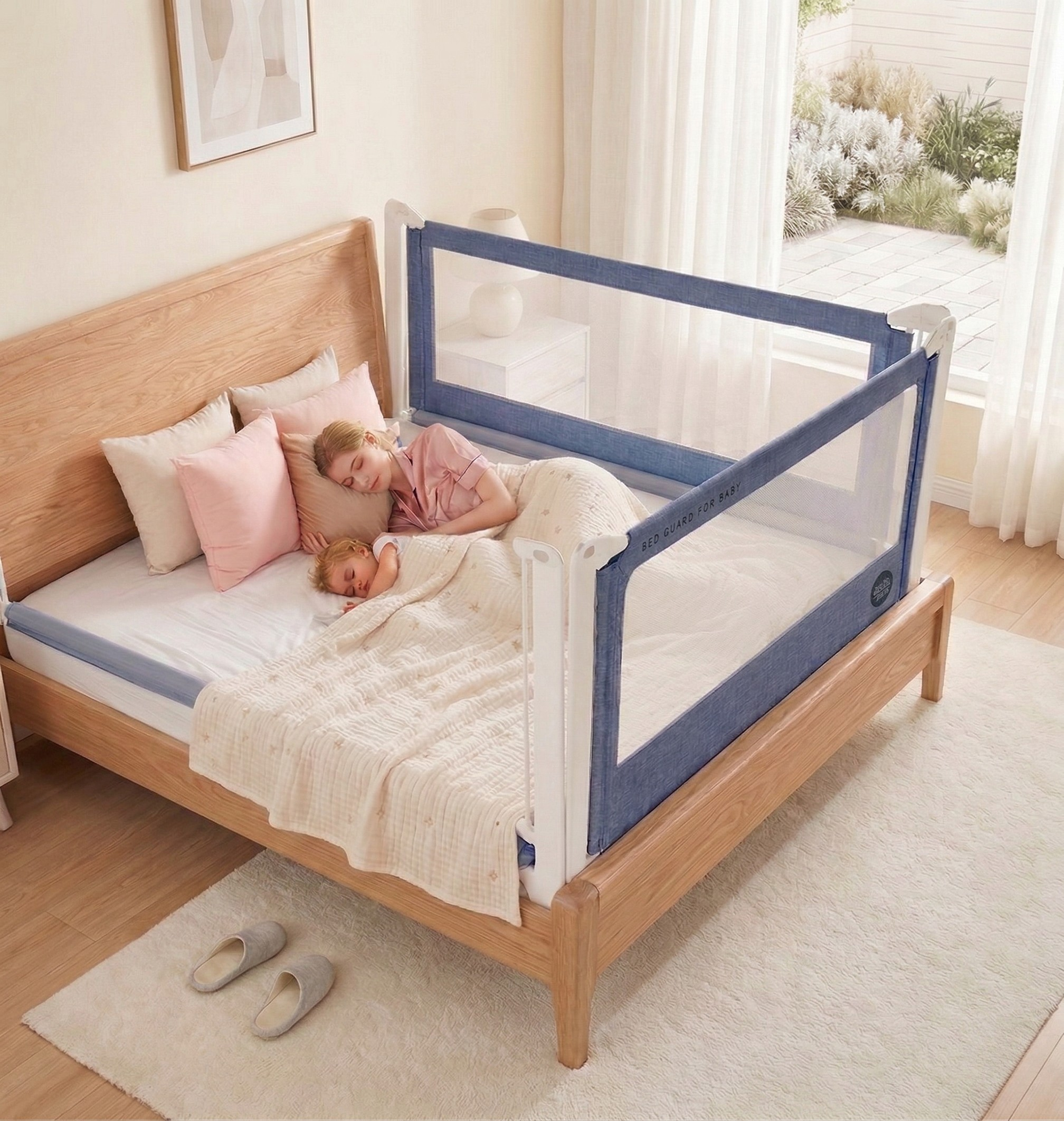 Barreira de cama Monkey Mum® Popular - azul escuro - design - liquidação