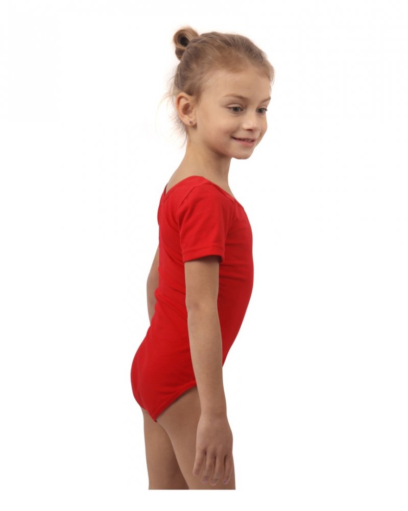 Camisola de ballet e ginástica para raparigas, vermelha